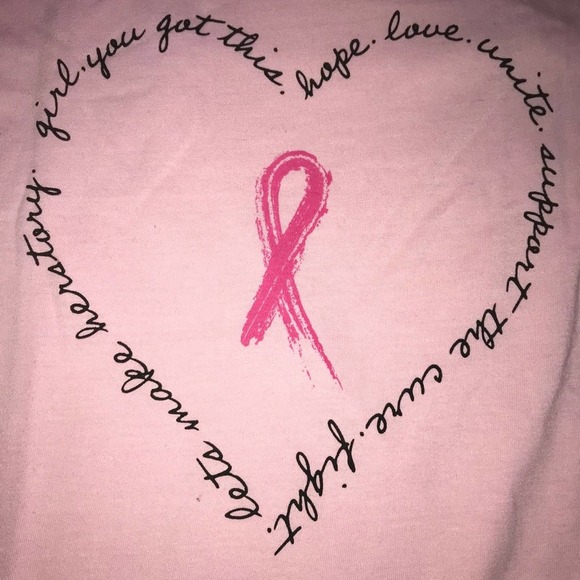 BREAST CANCER AWARENESS HOPE LOVE UNITE LIGHT PINK GRAPHIC TEE SMALL - Picture 3 of 3